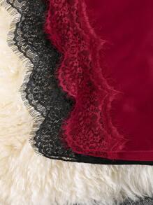 2件套女士性感蕾丝拼布开衩长款睡袍 - 彩色 - 查看 5