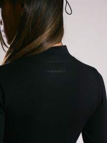 Musera Sport Ribbed Seamless ' Sport' Zip Through Sports Jacket, Padel, Tennis, Pickleball Gym Fitness - Black - View 5