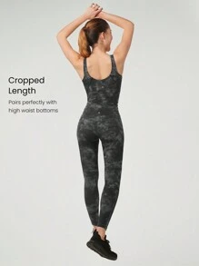 GLOWMODE FeatherFit™ U Back Cropped Active Tank Top Low Impact Yoga Daily Fall Winter - Multicolor - View 5