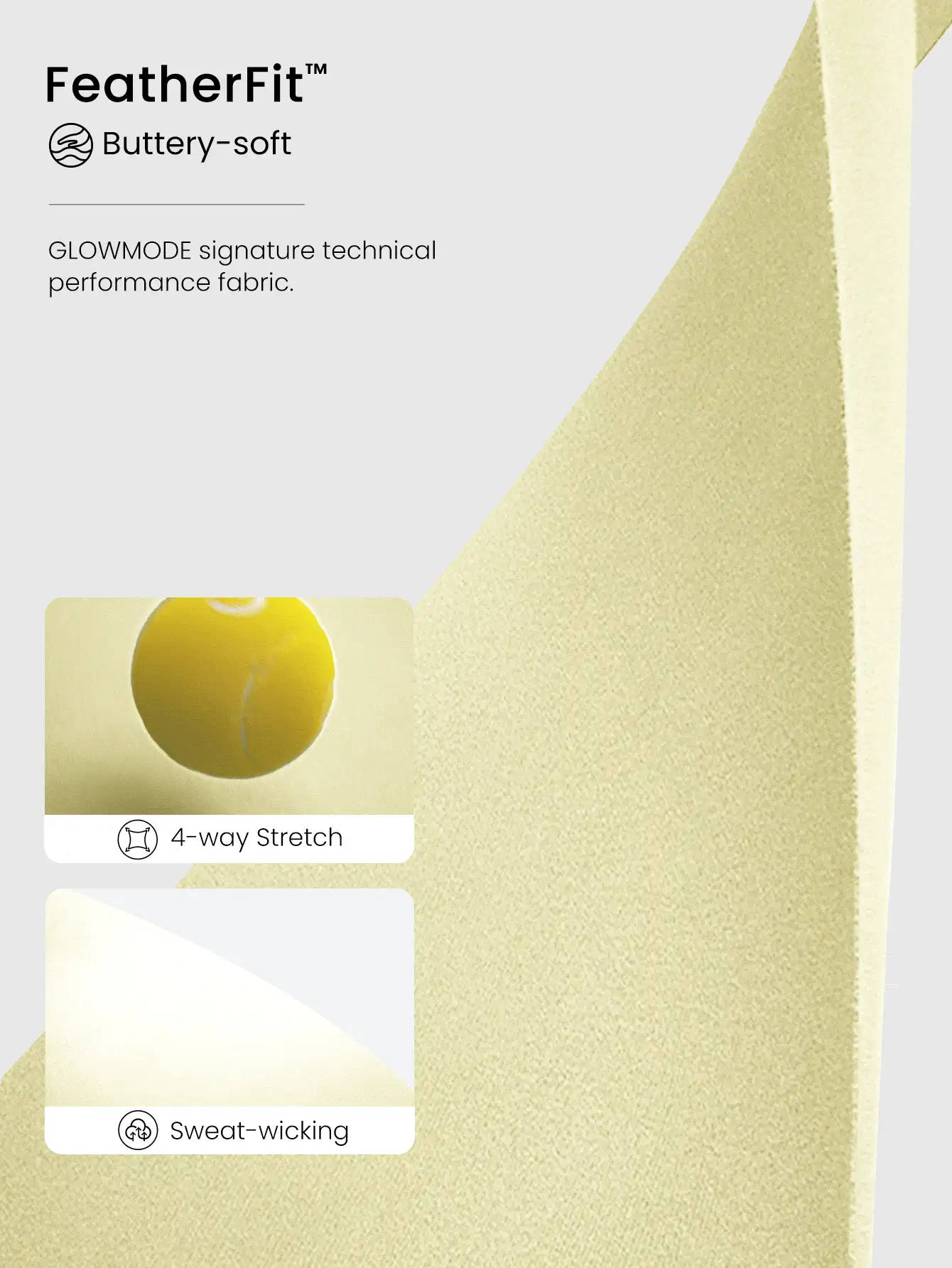 GLOWMODE FeatherFit™ Crossover Strap Sports Bra Gym Fall Winter - Yellow - View 5