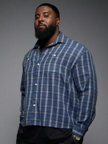 Manfinity VCAY Plus Size Men's Streetwear Plaid Woven Shirt