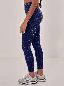 Musera Sport 漂白水洗无缝罗纹紧身裤，适用于板网球、网球、匹克球健身房