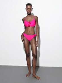 Maija Ensemble de bikini femme pour vacances d'été à la plage, décor floral 3D, couleurs vibrantes