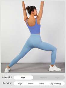 GLOWMODE FeatherFit™ U Back Cropped Active Tank Top Low Impact Yoga Daily