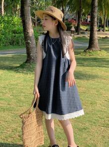 Dazy Kids 少女秋季连衣裙，返校季度假装 - 藏蓝色 - 查看 1