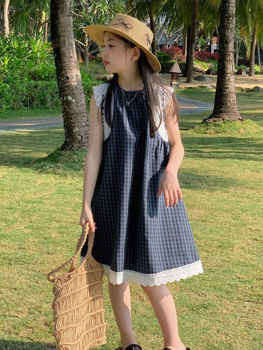 Dazy Kids 少女秋季连衣裙，返校季度假装 - 藏蓝色 - 查看 1