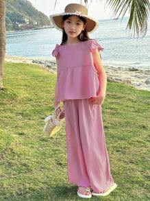 DAZY 2pcs Tween Girl Autumn Outfits,Back To School Clothes Vacation - Hot Pink - View 8