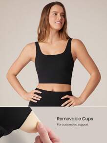 GLOWMODE 女士运动文胸 - 黑色 - 查看 2