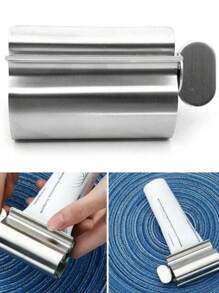 1 Pc Stainless Steel Toothpaste Squeezer, Metal Toothpaste Tube Squeezer, Toothpaste Seat Holder Sta Home Bathroom Decor Summer - silver - View 3