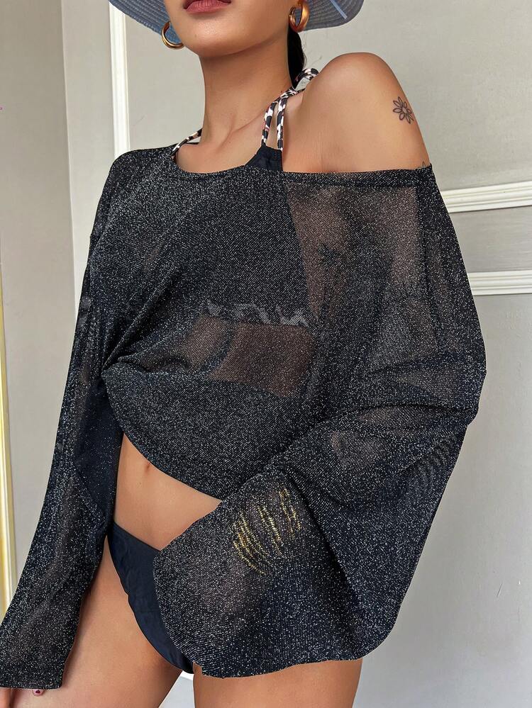 Women's Sheer Cover Up, Casual And Fashionable For Daily Wear, For Summer Beach Vacation
