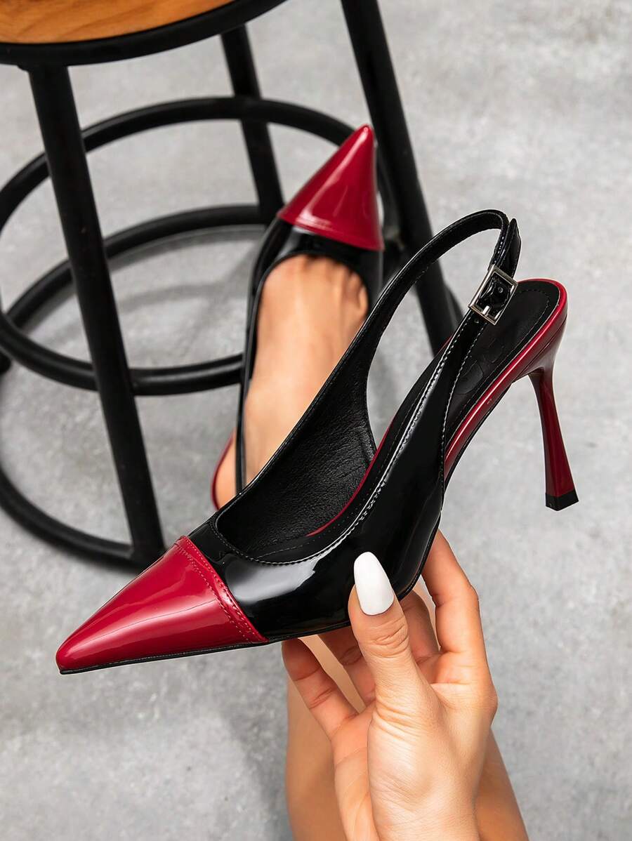 CUCCOO SZL Pointed Toe Fashionable Sexy Spring/Summer New Open Heel Pumps, Women High Heel Shoes For Hottie Daily Wear, Music Festival, Valentine's Day Party - Burgundy - View 1