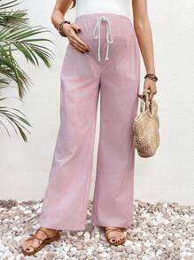 SHEIN Stylish Casual Maternity Pants For Daily Wear - Baby Pink - View 3