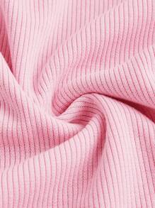 ROMWE Kawaii Crop top con tirantes de espagueti, lazo y contraste de colores, estilo Y2K sexy - Rosa - Ver 3