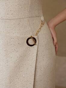 MOTF PREMIUM VÁY QUẤN TWEED KHÔNG TAY - Màu be - Xem 2