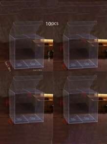 SHEIN 10pcs/Set Transparent Gift Packing Box, Pvc Clear Storage Square Container