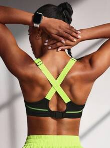 Powerista Damen einfarbiger Patchwork minimalistischer anliegender Sporttop - Minzgrün - Übersicht 6