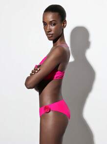 Maija Ensemble de bikini femme pour vacances d'été à la plage, décor floral 3D, couleurs vibrantes