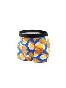 5pcs/Pack Boys Minimalist Fashion Food Elements Print Briefs