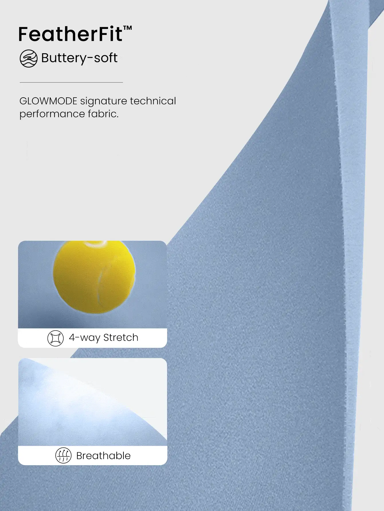 GLOWMODE FeatherFit™ Crossover Strap Sports Bra Gym Valentine's Day - Baby Blue - View 5