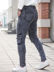 Manfinity LEGND Men's Street-Style Slim Fit Grey Skinny Jeans - Grey - View 2