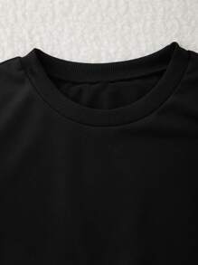 Casual Fashion Stylish Minimalist Versatile Allover Star Print Girls Crew Neck T-Shirt