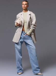 MUSERA Button Down Long Sleeve Sweater Airport Holiday  Chic - White - View 3