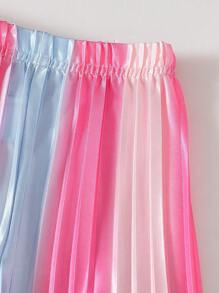 Baby Girl Summer Colorful Ruched Camisole Set With Ruffle-Trim A-Line Hem, Loose Wide Leg Pants, Casual Outfit For Daily Outing - Multicolor - View 4