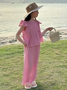 DAZY 2pcs Tween Girl Autumn Outfits,Back To School Clothes Vacation - Hot Pink - View 7