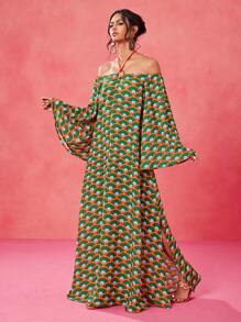 JIAN LASALA 女士多色长裙 波西米亚风细肩带长袖印花结饰荷叶边露背 女士夏季服装 女士夏季连衣裙 女士太阳裙 度假服装 外出海滩度假服装 欧洲夏季女装 夏威夷服装 女士安卡拉裙 度假装 飘逸连衣裙 复古返校节礼服 女士婚礼宾客礼服 女士约会夜服装 - 彩色 - 查看 8