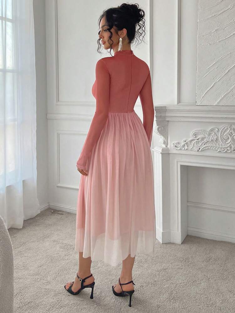 Tie-Dye Tie Dye Fitted Dress With Flared For Women Prom Dress Sundress,Casual Women Dresses,Fall Dress Long Sleeve Dress Maxi Dress