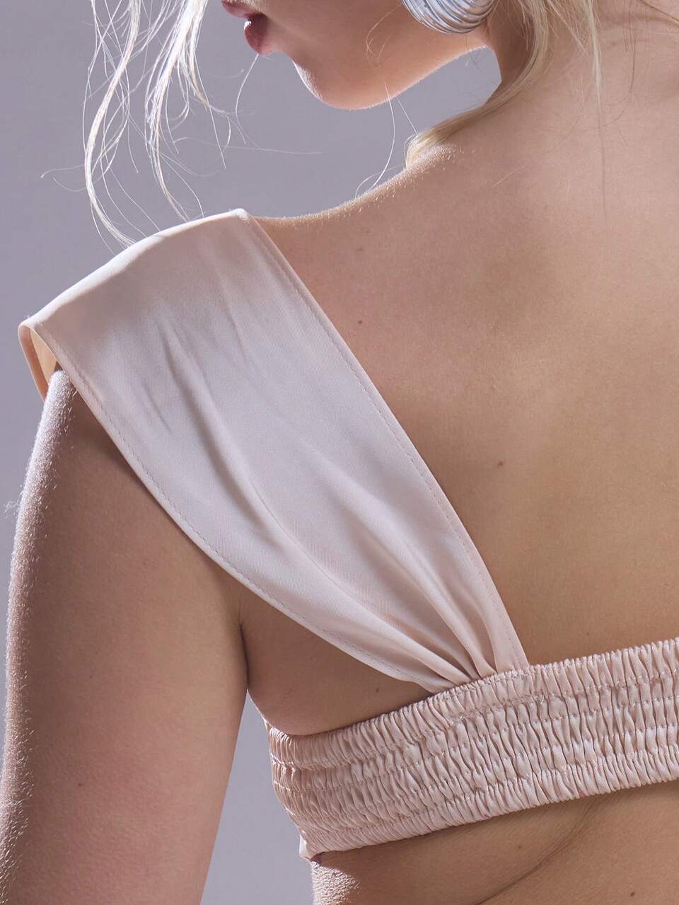 Combinaison satin froncé buste, jambes ultra larges, style artistique, bohème, printemps-été, vacances, élégante, tenue de plage, décontractée