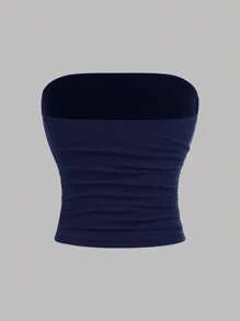 SHEIN Teen Girl Knit Colorblock Casual Ruched Camisole Top