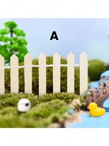 SHEIN 1pc Mini Wooden Fence, Miniature Fence For Fairy Garden Micro Landscape Flower Pots Accessories Ornaments, For Home Room Garden 35.4in*2in, Gift