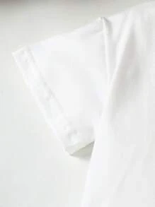 2pcs/Set Girls' Valentine's Day Heart Mesh Decor Cute Sweet Pink 3D Heart Short Sleeve Top And Heart Print Shorts Set - Multicolor - View 6