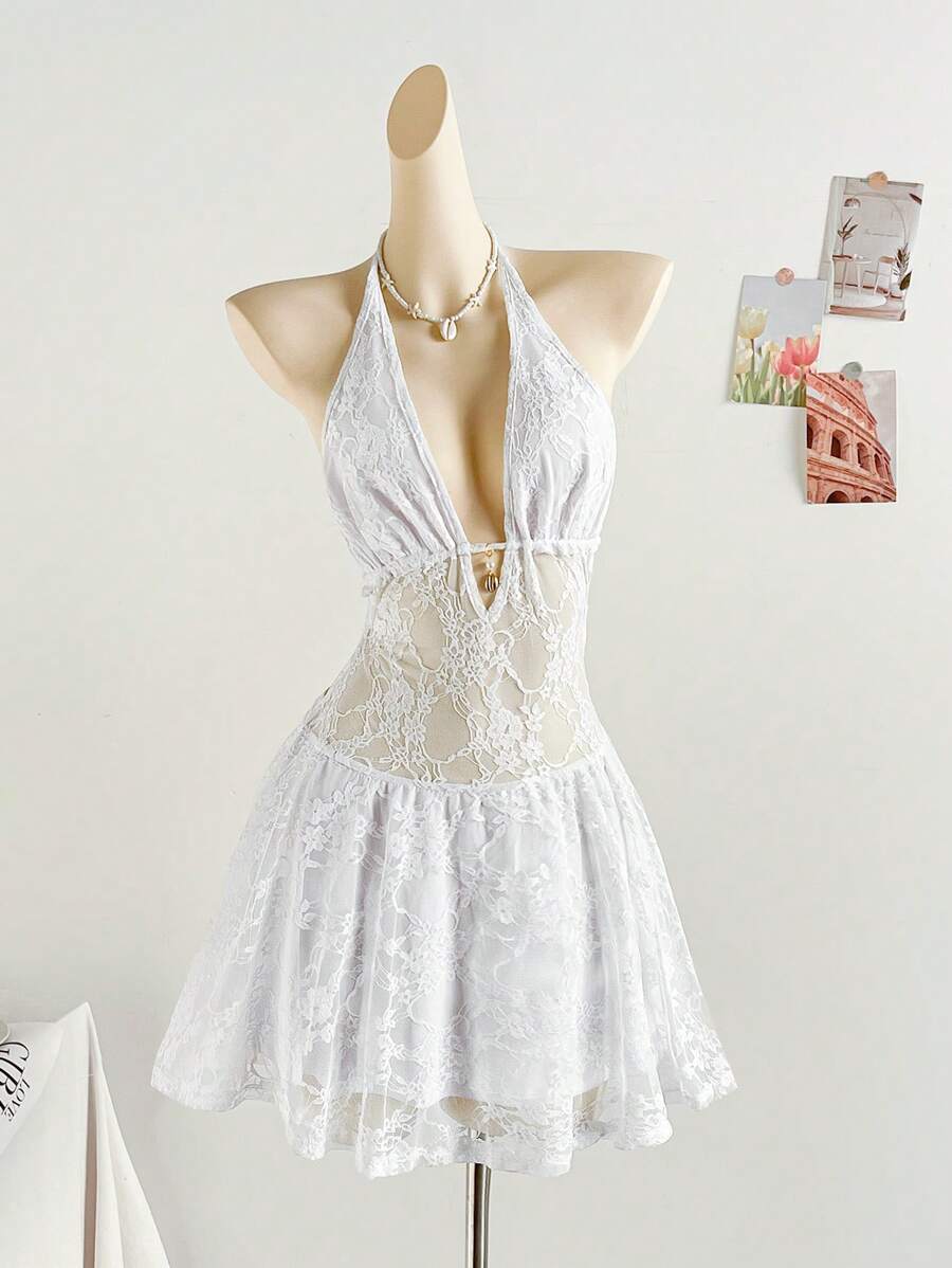 Soleia Bohemian  ,Boho, Romantic Floral ,Vacation, Floral  4th Of July Clothes  Rave Outfits White Graduation Dress Party Dress Graduation Outfit 4th Of July Dress  Butter Yellow 4th Of July Festival Concert Vacation Dress Elegant Getup White Knit Elastic Mesh Lace Hollow Out Tie Closure Mini Dress For Ladies,Sun Dress