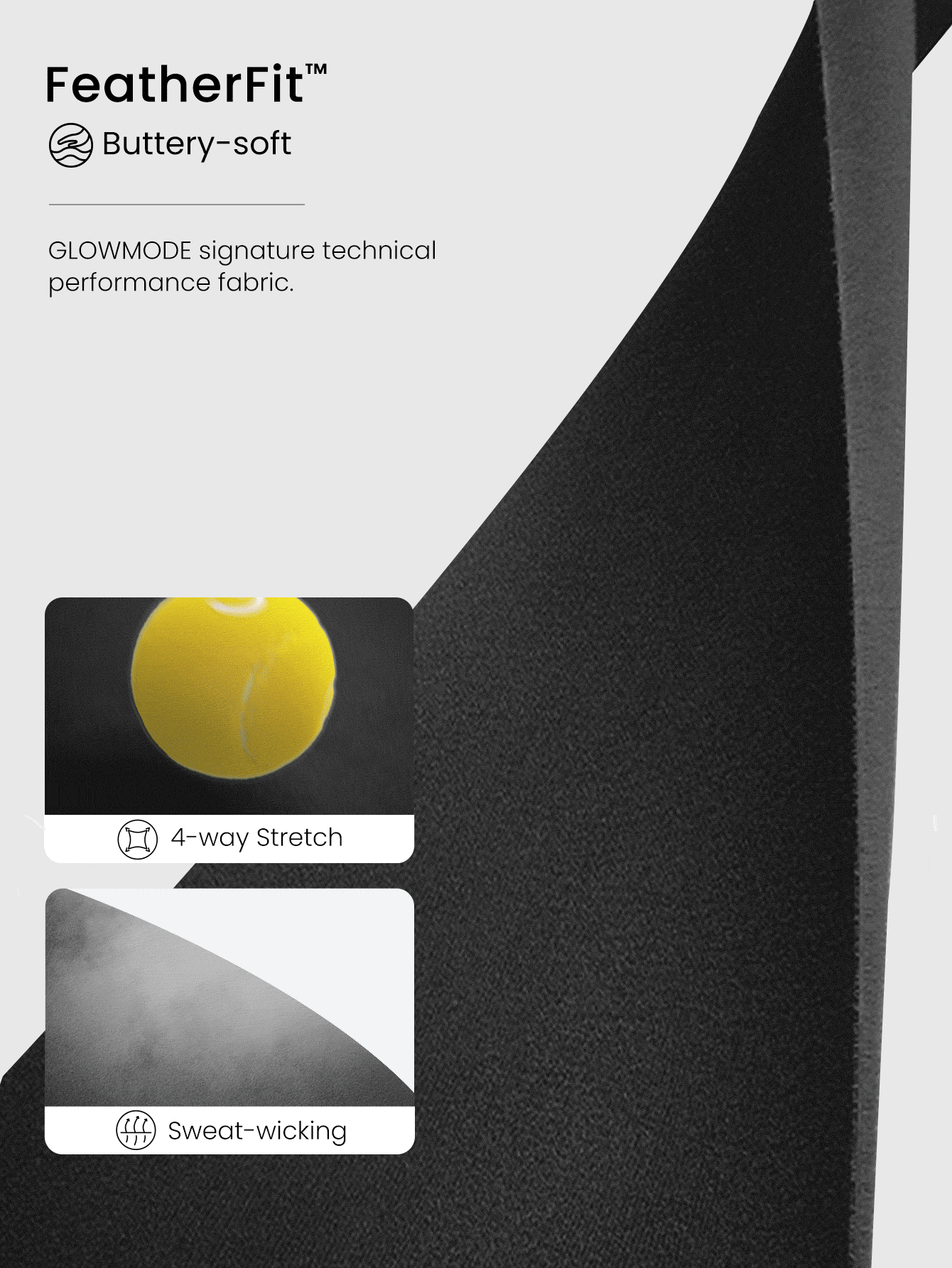 GLOWMODE FeatherFit™ Twist Back Sports Tank Top Low Impact Yoga Daily Gym Fall Winter - Black - View 3