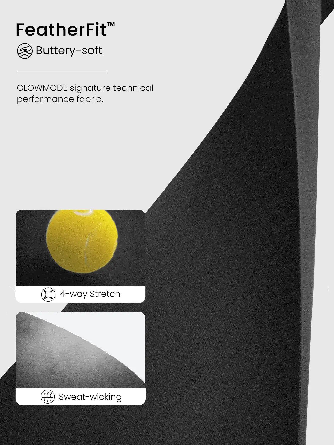 GLOWMODE FeatherFit™ Twist Back Sports Tank Top Low Impact Yoga Daily Gym Fall Winter - Black - View 4