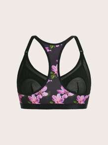 Maternity Floral Purple Print Front Closure Nursing Lingerie Bra