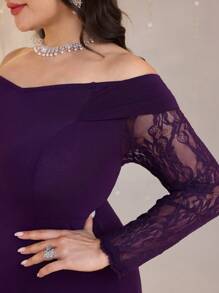 Modelyn Plus Size Casual Dress, Simple & Fashionable For Everyday Wear - Purple - View 3