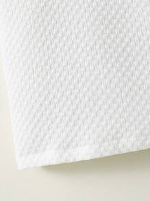 2 件套 男童 Polo 领纹理短袖衬衫和短裤两件套，撞色，春夏