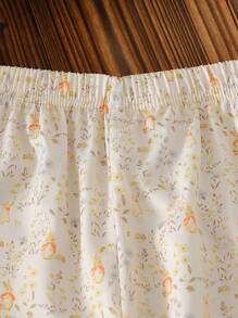 SHEIN Young Girls Spring/Autumn Ditsy Floral Top And Matching Long Pants 2 Pieces Set, Pastoral Style Pattern, Simple Design, Suitable For Outdoor Play, Home, School, Party And Other Occasions - Multicolor - View 6