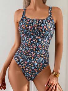 Swim Mod 1 bộ đồ bơi liền thân họa tiết hoa nhỏ xinh cho kỳ nghỉ hè/đi biển, đồ bơi liền thân - Nhiều màu - Xem 5
