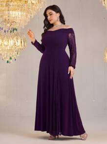 Modelyn Plus Size Casual Dress, Simple & Fashionable For Everyday Wear - Purple - View 5