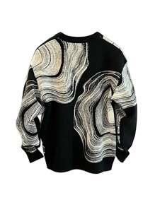 Manfinity Dauomo 1 pieza Camisa casual de manga larga con estampado de graffiti creativo para hombres, de moda y versátil