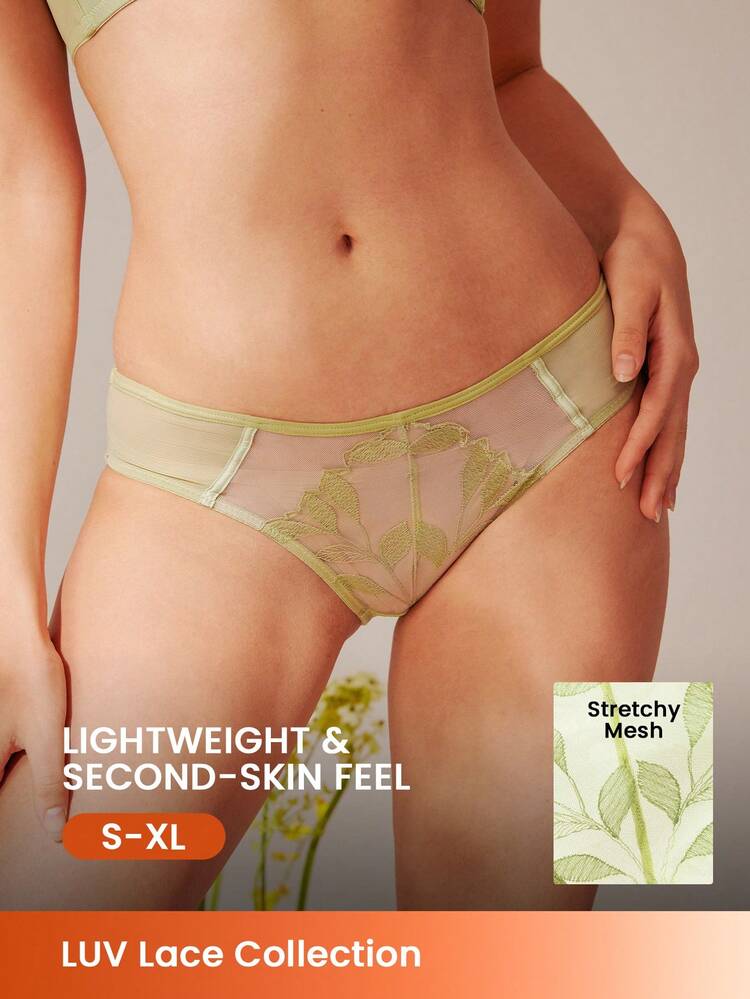 Lace Detail Mid-Rise Briefs