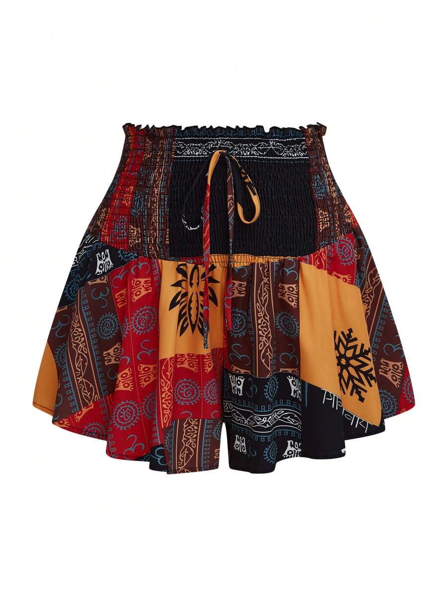 SHEIN LUNE Plus Size Summer Simple Casual Everyday Shorts - Multicolor - View 1