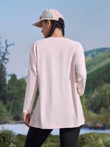 In My Nature Tee-shirt décontracté pour femmes de couleur unie avec fente pour la randonnée