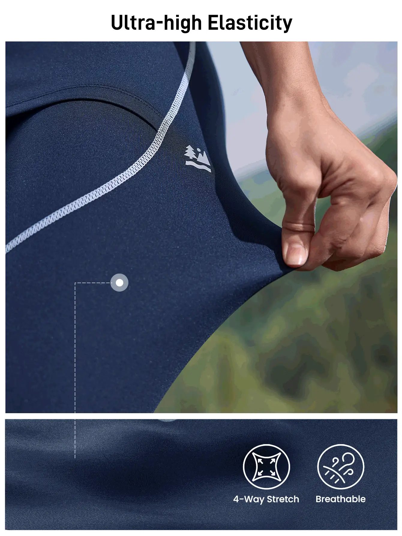 In My Nature 女式高腰无缝打底裤，对比色缝线，户外打底裤