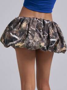 Easelle Falda A-Line de mujer estampada y tejida, adecuada para vacaciones