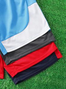 Tween Boy Sports 2pcs/Set Shorts And White Top, Summer, School, Campus, College